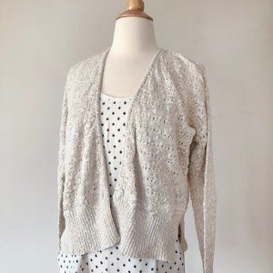 LOFT • Cotton Cable Knit Cardigan
